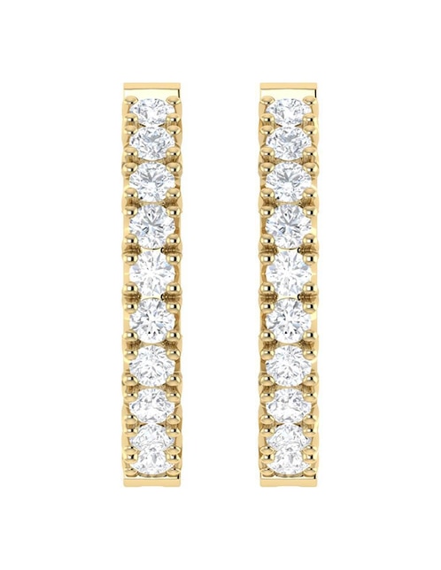 Arracadas Joyerías Bizzarro de oro amarillo 14 K con acabado brillante diamante