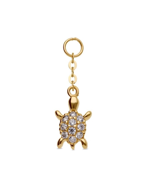 Aretes cortos de tortuga Joyerías Bizzarro de oro amarillo 14 K con acabado brillante zirconia