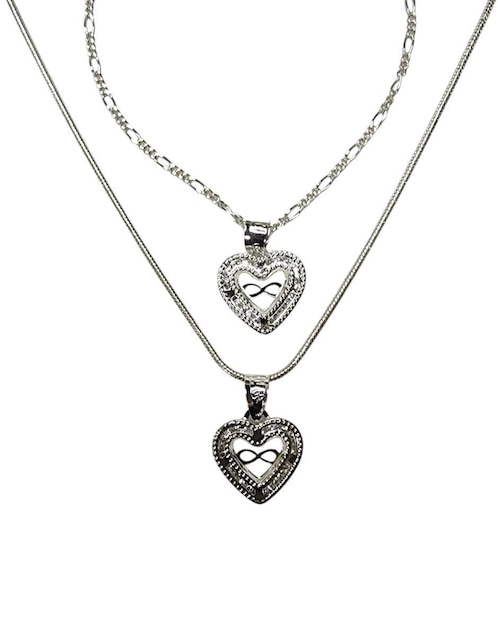 Set collar y pulsera de corazón Limerence by Claudia Herrera Infinito de plata P 925 zirconia