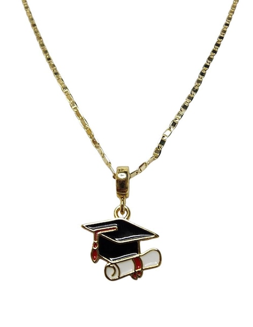 Collar con dije Limerence By Claudia Herrera Birrete Graduacion de oro laminado 14 K