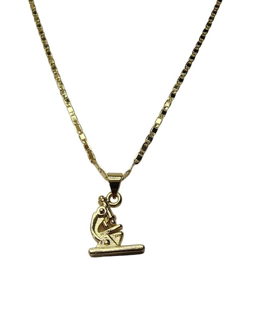 Collar con dije Limerence By Claudia Herrera Microscopio de oro laminado 14 K