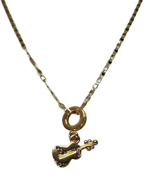 Collar con dije Limerence By Claudia Herrera Guitarra Musical de oro laminado 14 K