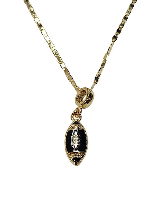 Collar con dije Limerence By Claudia Herrera Fútbol Americano de oro laminado 14 K