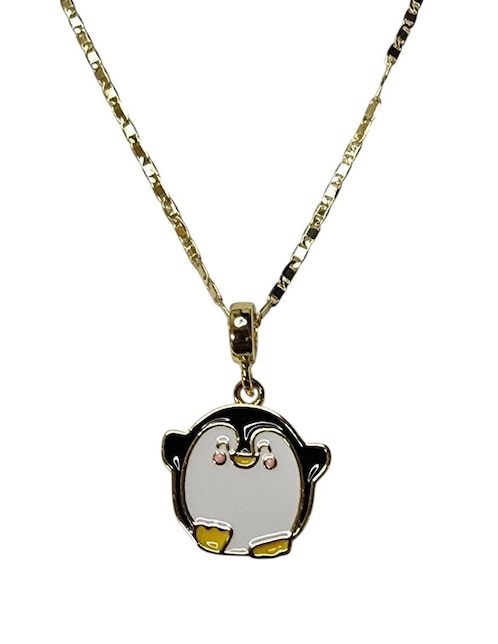 Collar con dije Limerence By Claudia Herrera Pingüino de oro laminado 14 K
