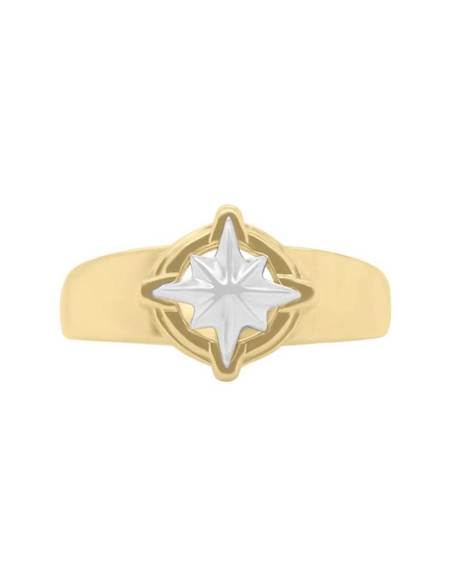Anillo de estrella Fianelli Rosa de los vientos 14 k de oro brillante