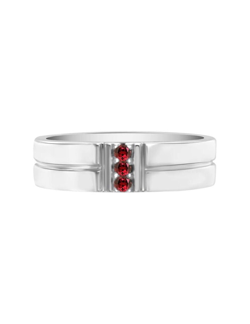 Anillo Lionne 14 k de oro rubí brillante 1