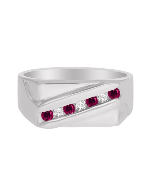Anillo Fascinare Celso 14 k de oro rubí y diamante brillante