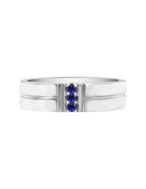 Anillo Lionne 14 k de oro zafiro brillante 1