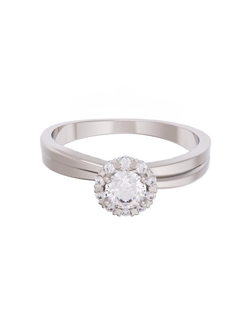 Anillo de compromiso de oro 14 k Eternidad zirconia 1