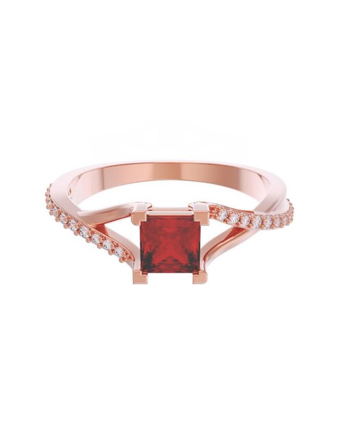 Anillo de compromiso de oro 14 k Eternidad zirconia 1