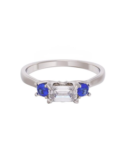 Anillo de compromiso de oro 14 k Eternidad zirconia 1