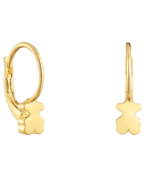 Aretes cortos de oso Tous Sweet Dolls de oro 18 k con acabado brillante