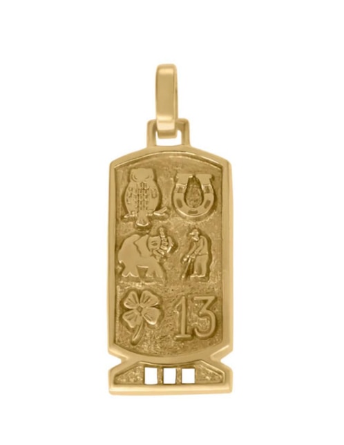 Dije rectangular kartush de oro 15 k 1
