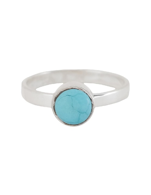 Anillo circular Teresa Díaz Joyería Mexicana Destellos de la Tierra P 925 de plata turquesa brillante