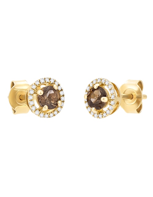 Broqueles Cristal Joyas de oro amarillo 14 cuarzo