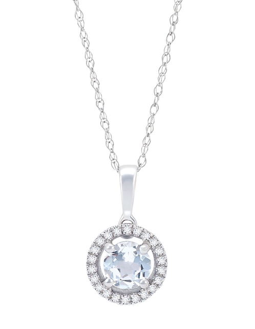 Collar con dije Cristal Joyas de oro blanco 14 K