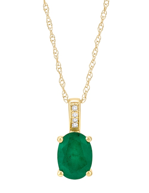 Collar con dije ovalado Cristal Joyas de oro amarillo 14 K