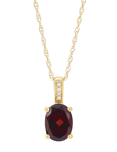 Collar con dije ovalado Cristal Joyas de oro amarillo 14 K