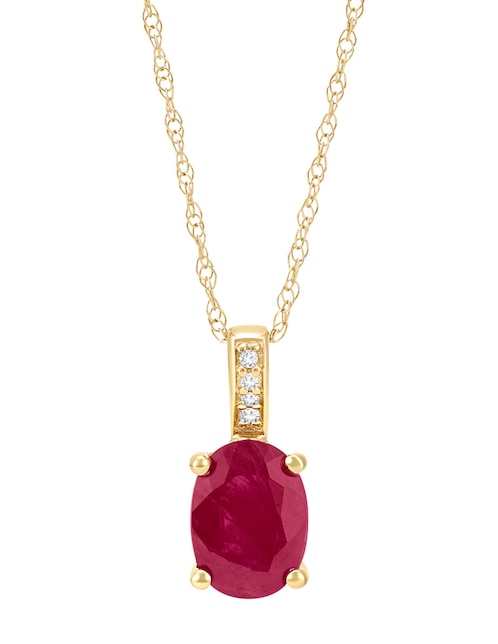 Collar con dije ovalado Cristal Joyas de oro amarillo 14 K