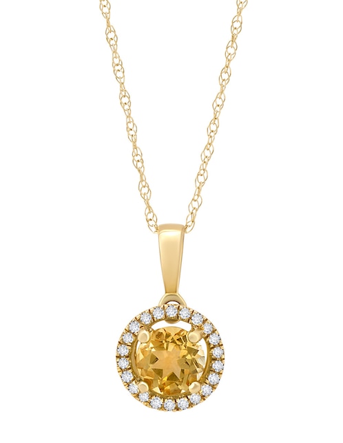 Collar con dije Cristal Joyas de oro amarillo 14 K