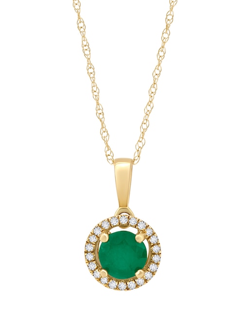 Collar con dije Cristal Joyas de oro amarillo 14 K
