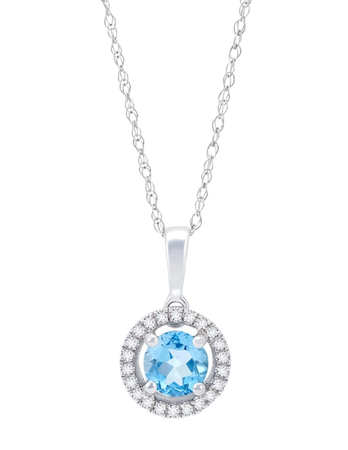 Collar con dije Cristal Joyas de oro blanco 14 K