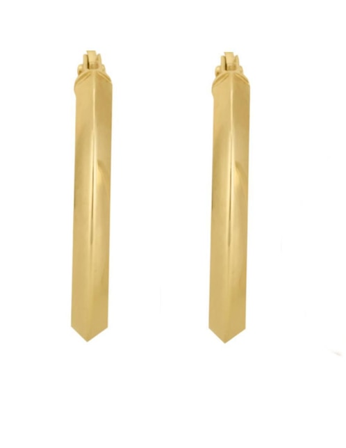 Arracadas redondas Cristal Joyas de oro 14 k con acabado liso