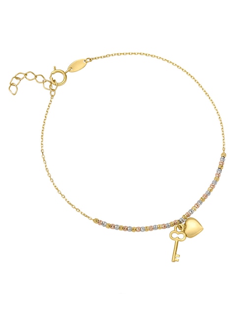 Pulsera Cristal Joyas de oro florentino 14 k con acabado