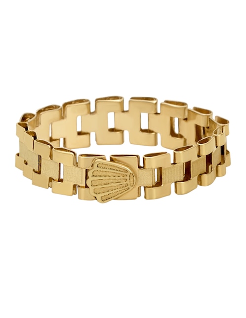 Anillo de cadena Cristal Joyas 14 k de oro amarillo brillante