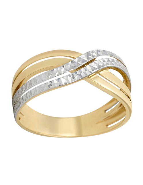 Anillo Cristal Joyas 14 k de oro amarillo brillante