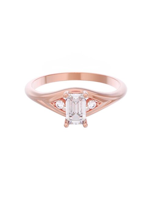 Anillo de compromiso de oro 14 k Eternidad 1