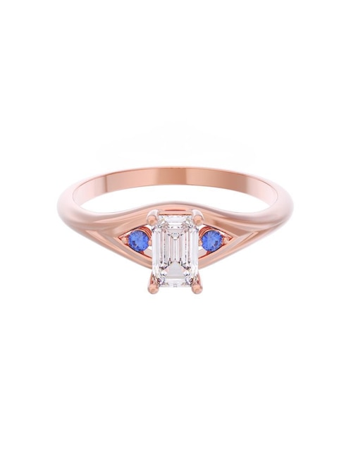 Anillo de compromiso de oro 14 k Eternidad 1