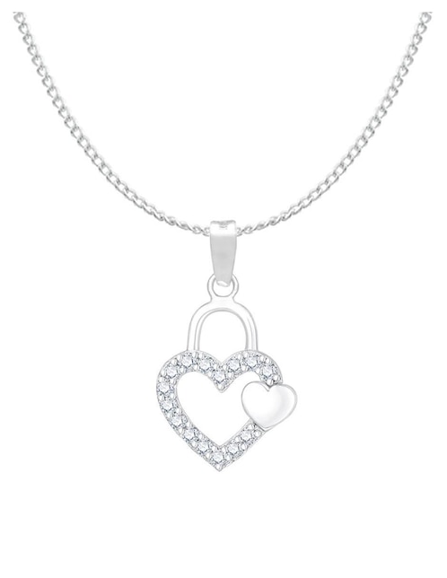 Collar con dije de corazón Clepsidra de plata P 925