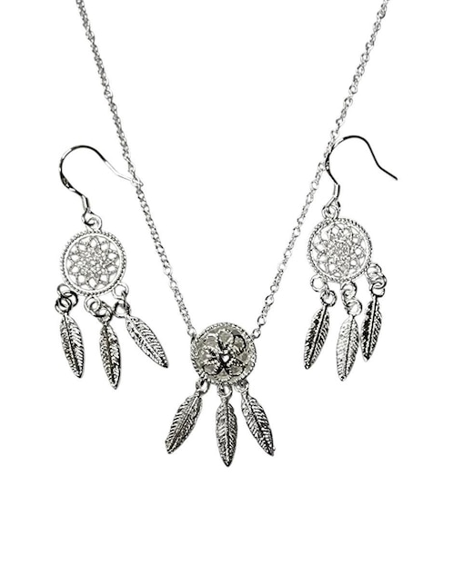 Aretes y collar Limerence By Claudia Herrera Atrapasueños de plata P 925