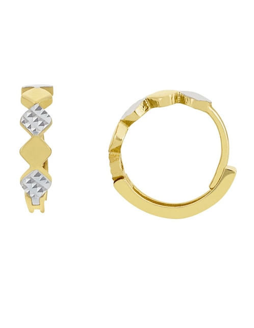 Aretes huggies Cristal Joyas de oro 14 K