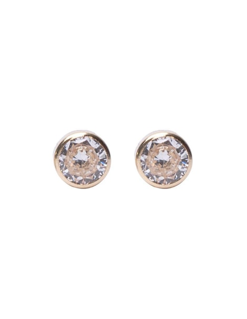 Broqueles de oro 14 k con acabado pavé zirconia 1