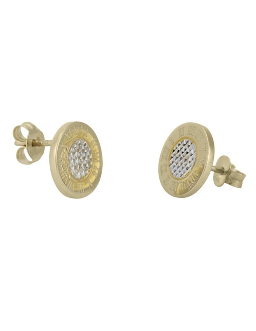 Broqueles Cristal Joyas de oro 14 k con acabado pulido