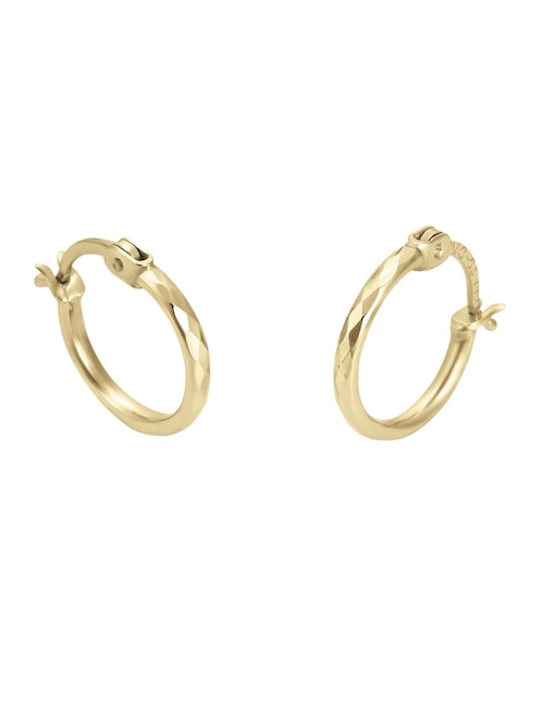 Arracadas Cristal Joyas de oro amarillo 14 k con acabado pulido