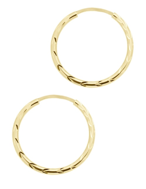 Arracadas Cristal Joyas de oro amarillo 14 k con acabado pulido