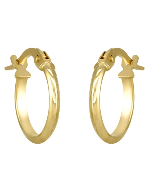 Arracadas Cristal Joyas de oro amarillo 14 k con acabado pulido