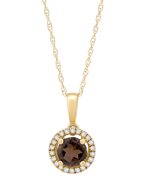 Collar con dije Cristal Joyas de oro amarillo 14 K