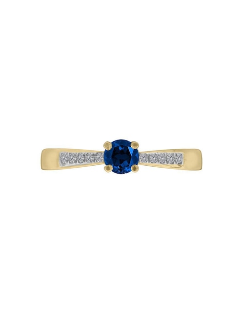 Anillo Fascinare Miloro 14 k de oro zafiro y diamante brillante