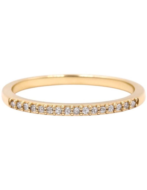 Anillo circular Joyería M De Leon 14 k de oro amarillo zirconia pulido