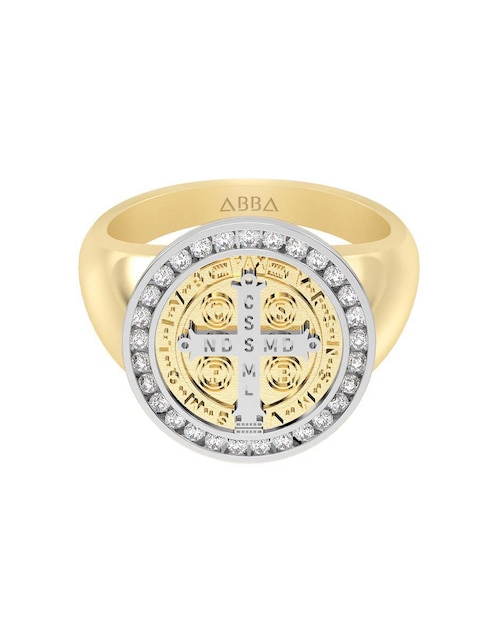 Anillo 10 k de oro zirconia brillante