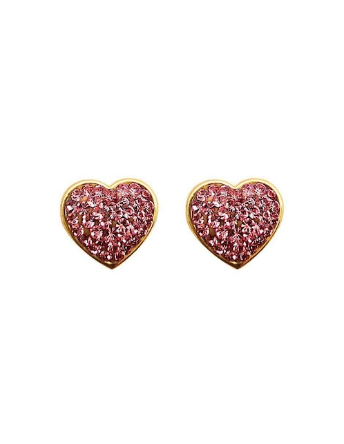 Broqueles de corazón Mardia de oro 14 K con acabado pavé zirconia