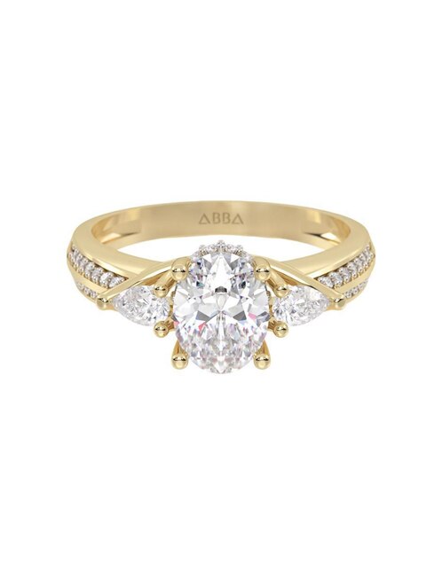 Anillo 10 k de oro zirconia brillante Anillo 10 k de oro zirconia brillante