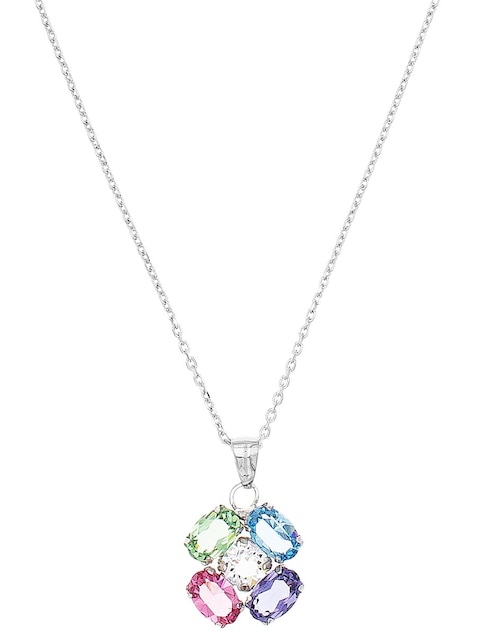 Collar con dije de flor de plata P 925 1