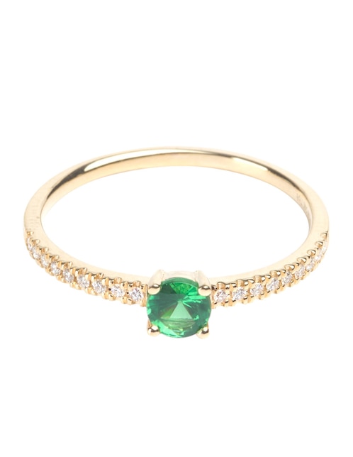 Anillo Riccardo Orsato tsavorita con acabado baño de oro 14 k