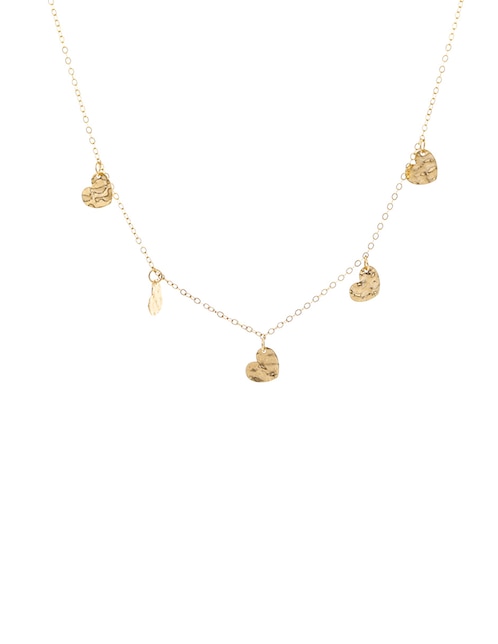 Collar de corazón de oro amarillo 14 K 1