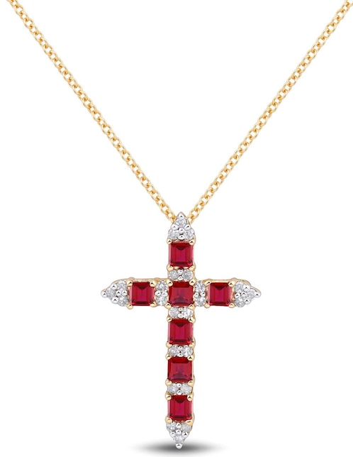 Collar con dije de cruz de oro 14 K 1